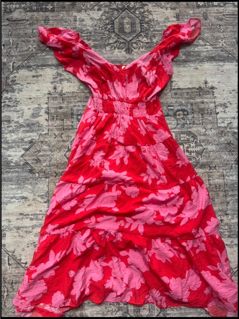 Rachel Zoe Red & Pink Floral Summer Dress